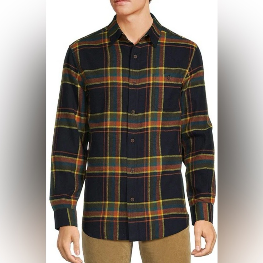 NWT Rowm Big&Tall Nomad Collection Long Sleeve Flannel Button Down Shirt,size4XB